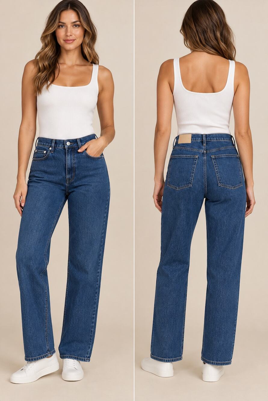 Everlane Original Cheeky Jeans 30S High Rise Straight Leg Medium Wash NWOT
